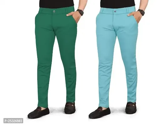 Classic Solid Trousers For Men Pack of 2-thumb0