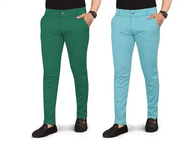 Classic Solid Trousers For Men Pack of 2