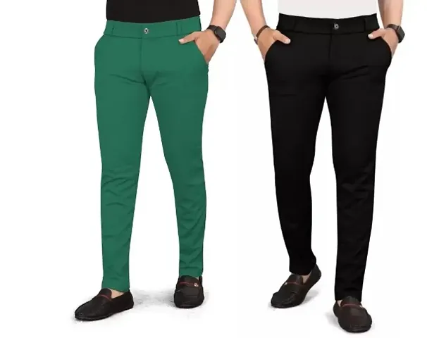 Classic Solid Trousers For Men Pack of 2