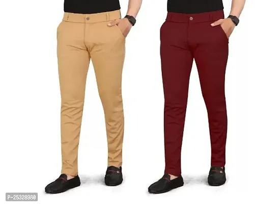 Classic Solid Trousers For Men Pack of 2
