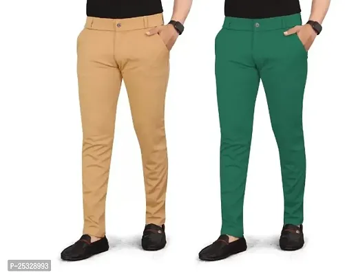 Classic Solid Trousers For Men Pack of 2