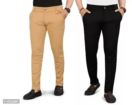 Classic Solid Trousers For Men Pack of 2