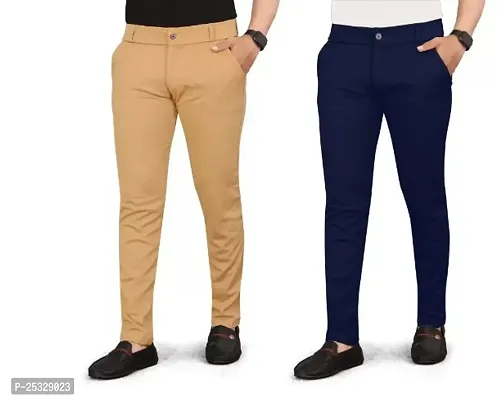 Classic Solid Trousers For Men Pack of 2