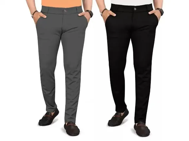 Classic Solid Trousers For Men Pack of 2