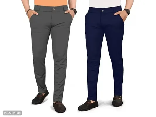 Classic Solid Trousers For Men Pack of 2