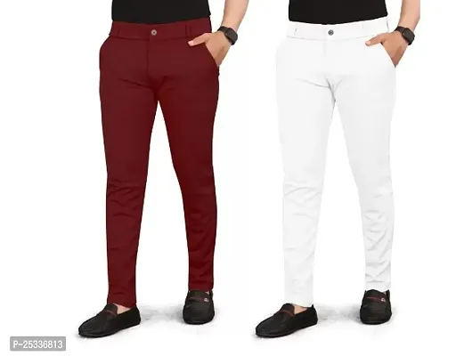 Classic Cotton Spandex Casual Trousers For Men