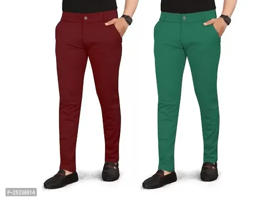 Classic Cotton Spandex Casual Trousers For Men