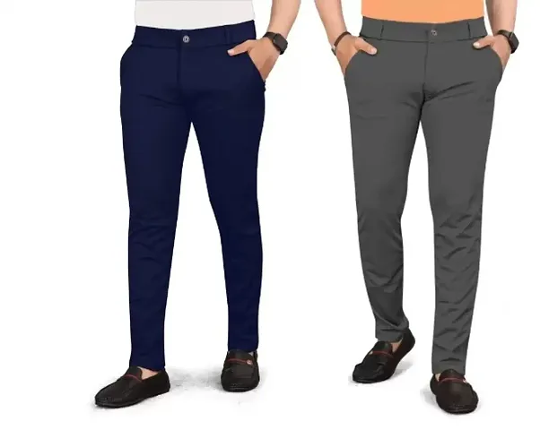 Classic Solid Trousers For Men Pack of 2