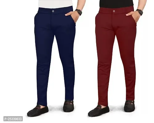 Classic Cotton Spandex Casual Trousers For Men