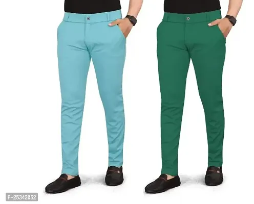 Classic Cotton Spandex Casual Trousers For Men