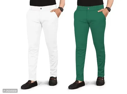 Classic Cotton Spandex Casual Trousers For Men