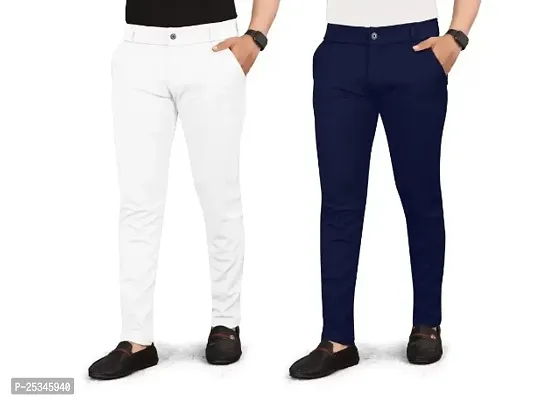 Classic Cotton Spandex Casual Trousers For Men