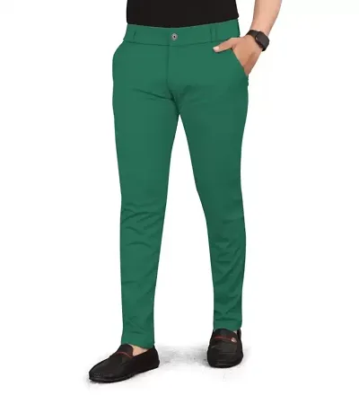 Classic Cotton Blend Solid Casual Trouser for Men