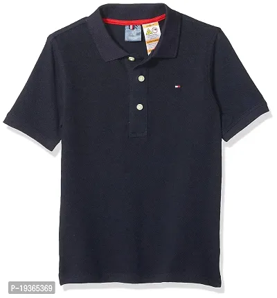 Stylish Black Cotton Solid Polos For Men-thumb0