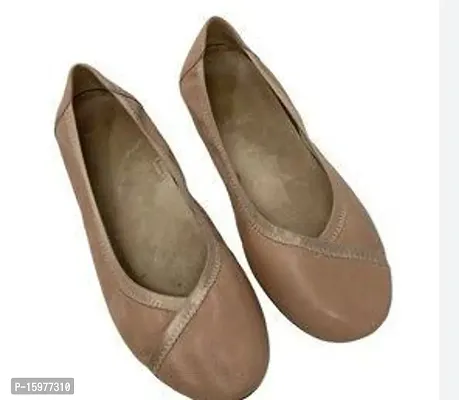 Stylish Beige Synthetic Suede Self Design Pumps For Women-thumb0