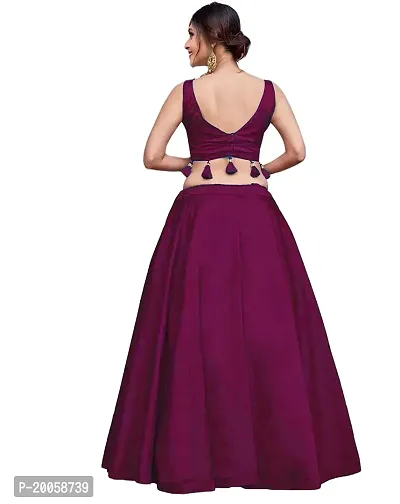 ZAQE ZONE Art Silk Self Design Semi-Stitched Lehenga choli Set for Women -Purple (zq-ribin -purple)-thumb2