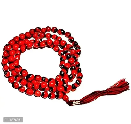Krushnesh Creations Natural Rakhta/Rakt/Red/Lal Gunja/Chirmi Beads Mala(108 Beads)-thumb0