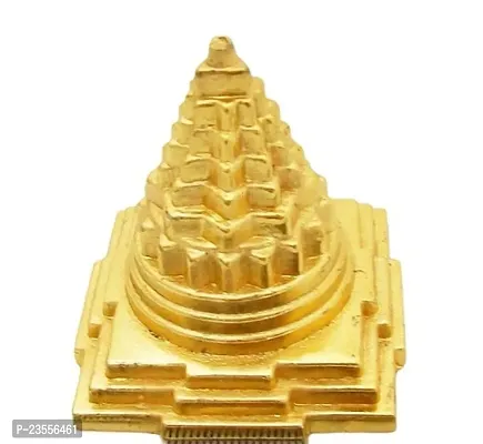 Brass Shree Yantra Pyramid, Medium, Yellow