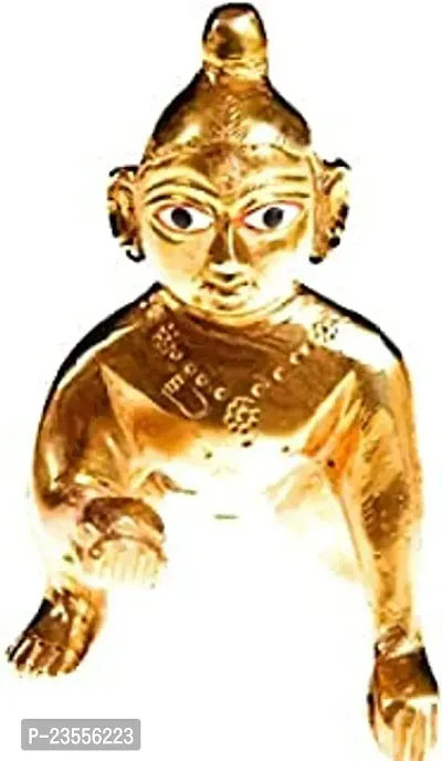 Pure Brass Laddu Gopal Murti Idol (1 No),81-90 Grams,Yellow-thumb0