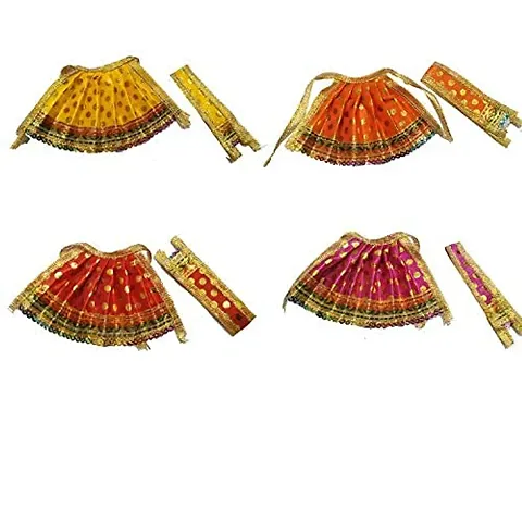 Navratri Special MATA Rani Chunri/Patka and Lehenga Dress for Goddess Durga/Lakshmi/Saraswati/Parvati Devi Dress Navratri Special (Set of 6; Mix Designs)-V346