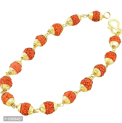 Rudraksha Bracelet for Men  Women with Chain(05 Mukhi Rudraksha),Brown,9 Gm,length-10 cm-thumb0