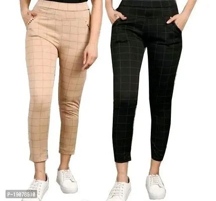 Trendy Women Lycra Regular Fit Jeggings Pack of 2-thumb0