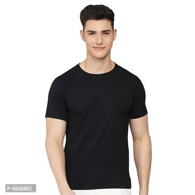 Trendy Cotton Solid T-Shirt For Men-thumb0