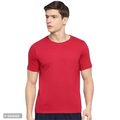 Trendy Cotton Solid T-Shirt For Men-thumb0