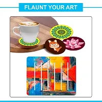 Swag Station Mdf Coasters with Stand | Cutouts for Art and Craft with Smooth Surface| MDF Board suitable for Decoupage,Resin Art,Pyrography,Mandala Art,MDF Board Painting Kit,6 Pcs Round Coasters ,1 Stand-thumb4