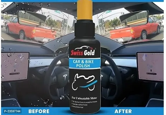 Car And Bike Polish 100Ml Spray Bottle With Free Form Applicator Polishes And Shines Motorbikes Scooters Cars Instantly Cleans Golssy Shine Restore And Protect-thumb0