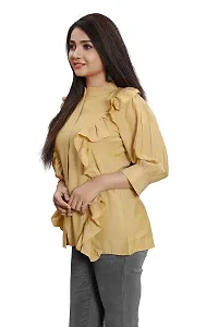 Dharm Art Short Top for Women | Office wear | Summer Wear| Color-Yellow | Febric-Cotton-thumb3