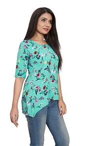 Women's Super Soft Round Neck Half Sleeves Short Top | Sky Blue Color-thumb1