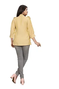 Dharm Art Short Top for Women | Office wear | Summer Wear| Color-Yellow | Febric-Cotton-thumb3