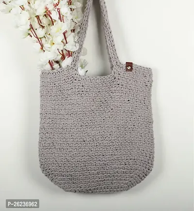 Elegant Jute Self Pattern Handbags For Women And Girls