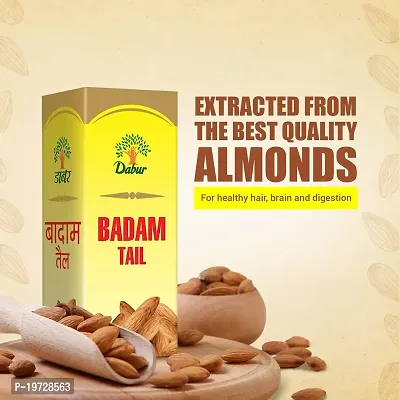 Dabur Badam Tail - 100ml | Sweet Almond Oil | Rich in Vitamin-E | For Healthy Hair  Skin | Sharpens Brain | Improves Digestion | Extracted From Almonds-thumb3