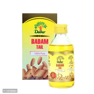 Dabur Badam Tail - 100ml | Sweet Almond Oil | Rich in Vitamin-E | For Healthy Hair  Skin | Sharpens Brain | Improves Digestion | Extracted From Almonds-thumb2