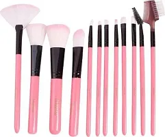 Fabify Make Up Brush Set of 12 Pcs with storage Barrel (Pink)-thumb1