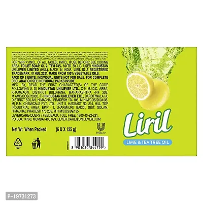 Liril Lime  Tea Tree Oil Soap 125 g (Pack of 6)-thumb2