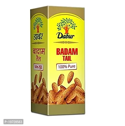 Dabur Badam Tail - 100ml | Sweet Almond Oil | Rich in Vitamin-E | For Healthy Hair  Skin | Sharpens Brain | Improves Digestion | Extracted From Almonds-thumb0