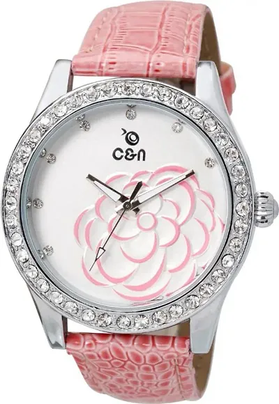 c & n Dial Analogue Watch for Women (CNL-50-White)