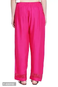 Fashionable Pink Rayon Solid Trouser For Women-thumb3