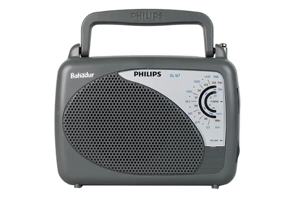 Philips Radio DL167/94 with MW/SW/FM Bands, 2xR20 (UM1),External 3V DC (Optional)
