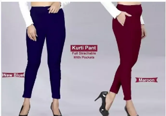 Solid Trouser Combo of 2 for Women