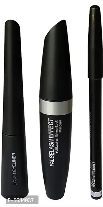 EYEBROW PENCIL BLACK AND LIQUID EYELINER AND MASCARA  (3 Items in the set)