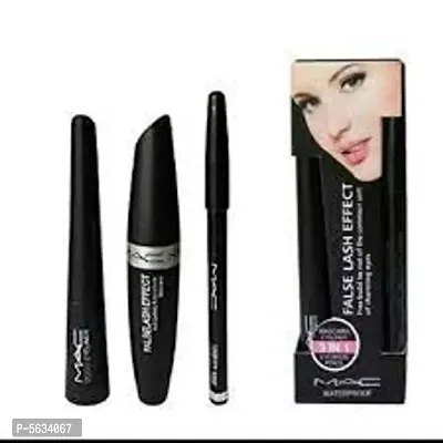 EYEBROW PENCIL BLACK AND LIQUID EYELINER AND MASCARA  (3 Items in the set)