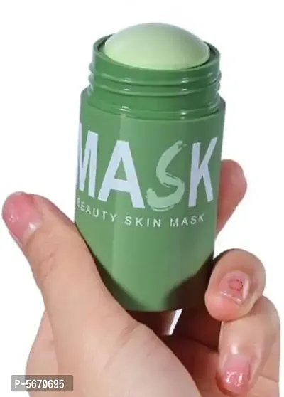 GYBest Green Tea Mud Mask Deep Cleaning Oil Control Moisturizing Hydrating Skin Rotating Cream Mask Stick Mud Clay Mask  (40 g)-thumb0