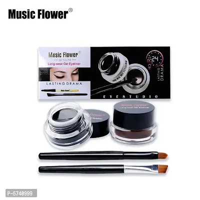 Music Flower Black and Brown Gel Eyeliner With brush-thumb0