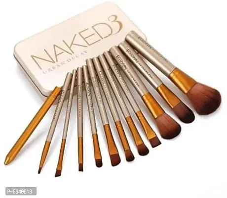 Naked3 Makeup Brush Set (12 Pcs) (Pack of 12)  (Pack of 12)