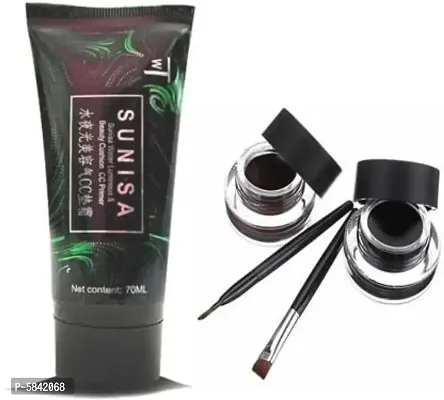 Sunisa Beauty CC Primer - 70 ml PLUS Gel Eyeliner 6 g (BLACK  BROWN) ( SET OF 2 )  (3 Items in the set)-thumb0