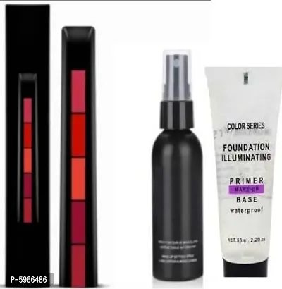 Fab 5 ( five in one lipstick ) plus MAKEUP BASE PRIMER WITH MAKEUP FIXER Primer - 150 ml ( set of 3 )  (-2 Items in the set)